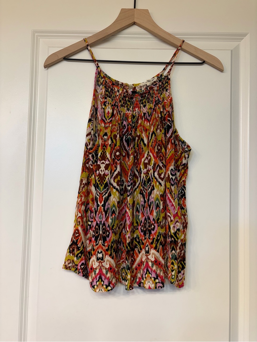 Christian Siriano Multicolor Smocked Halter Camisole
